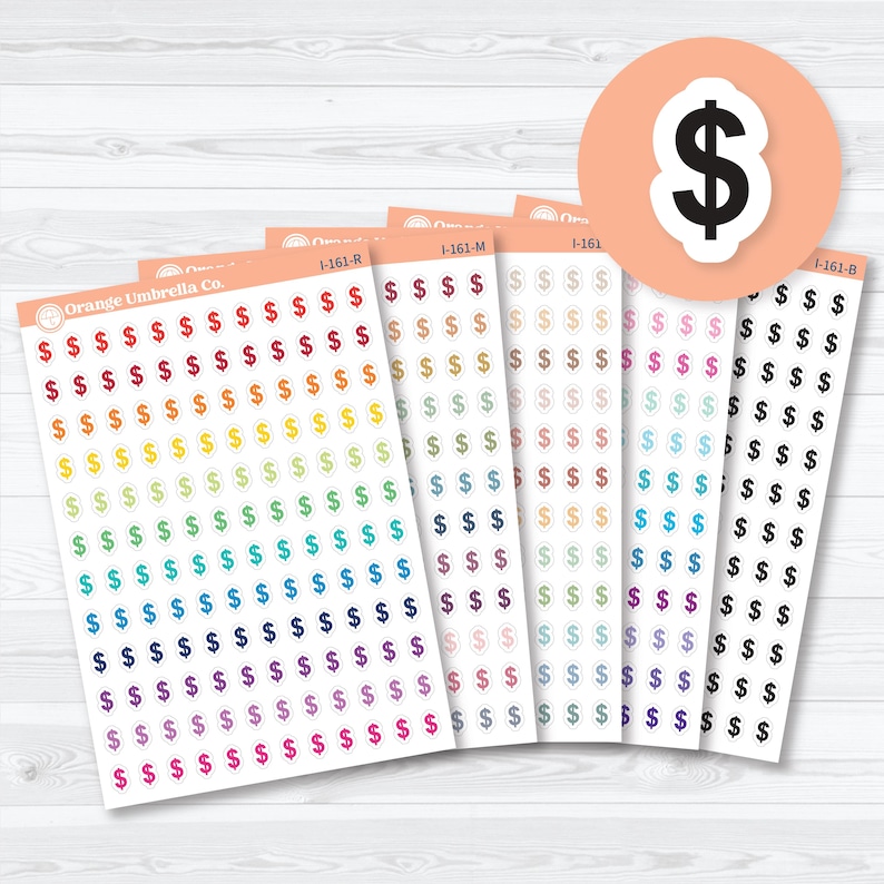 Dollar Sign Icons | Finance Planner Stickers | I-161 画像 1