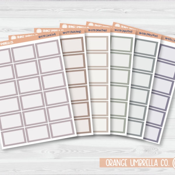 Half Box Label Planner Stickers | Wildflower Palette | W-076-081