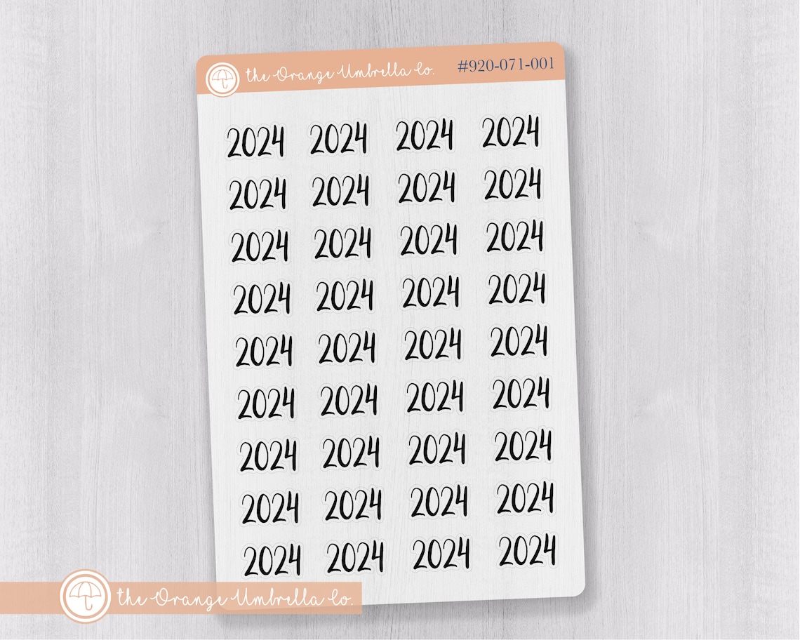 2024 Year Planner Stickers Mini Year Stickers Black Print on Etsy