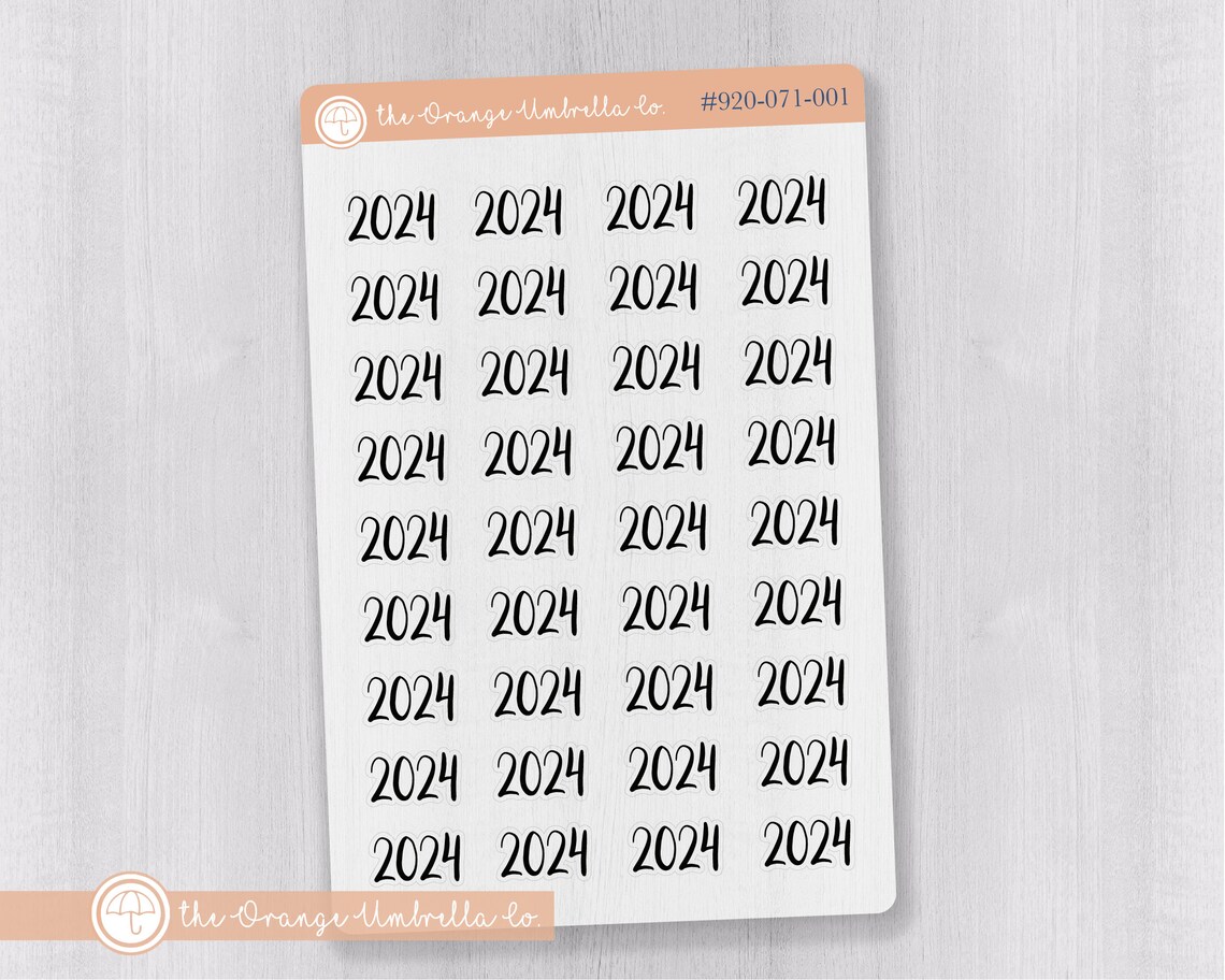 2024 Year Planner Stickers Mini Year Stickers Black Print on Etsy