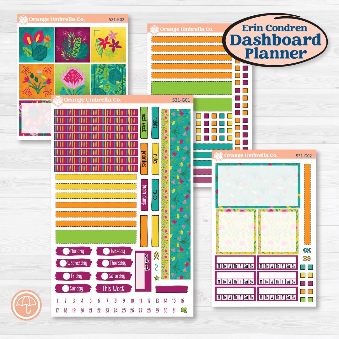 Tropical Island Jungle | Plum Vertical Priorities 7x9 Planner Kit ...