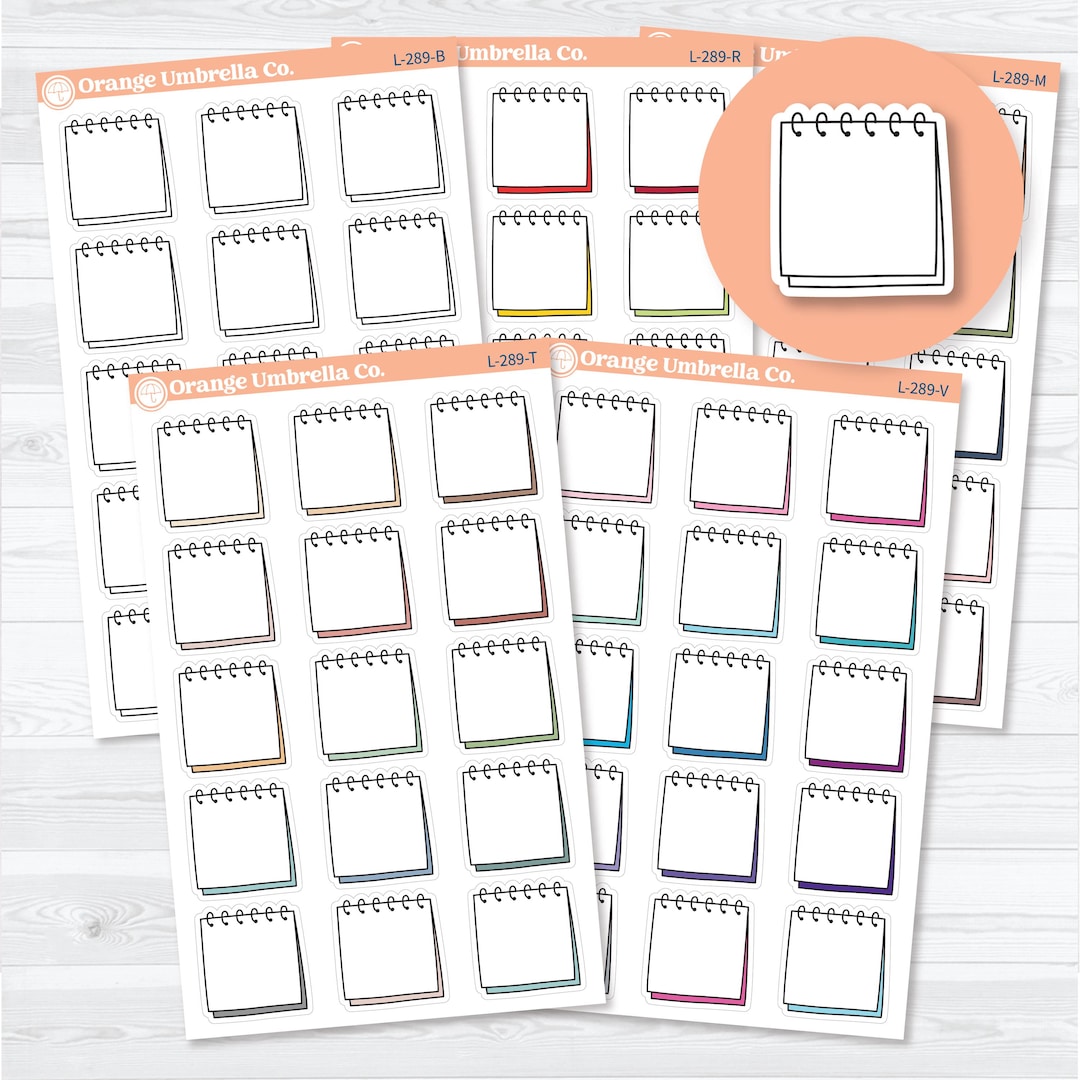Notepad Element Label Spiral Top Notepad Labels | Planner Stickers | L-289 - Etsy
