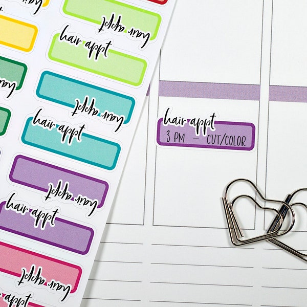 Hair Appointment Planner Stickers  | L-198-R / Rainbow