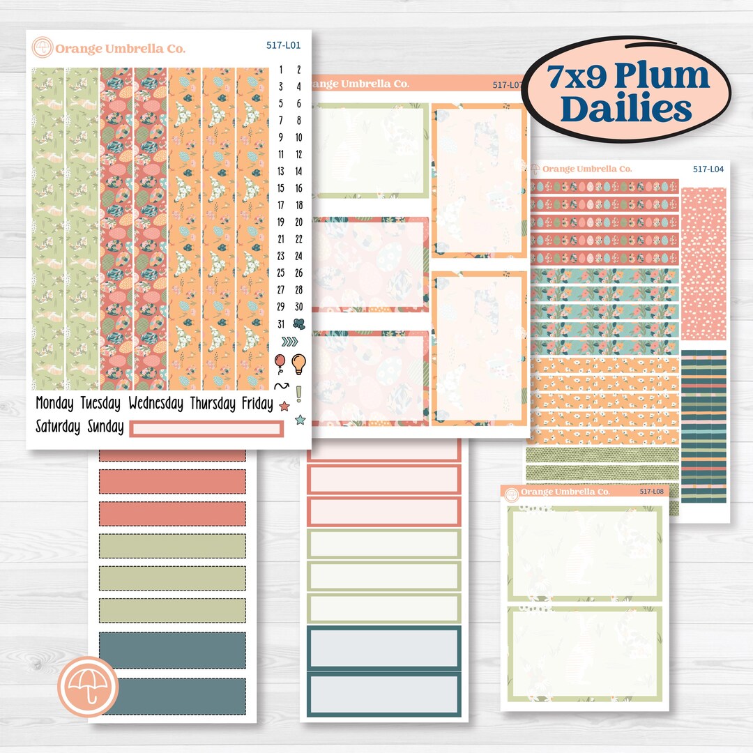 Easter Spring Kit | 7x9 Plum Daily Planner Stickers | Easter Basket ...