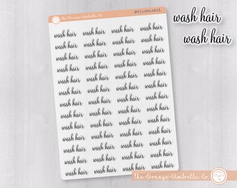 CLEARANCE | Wash Hair Script Planner Stickers and Labels | F4 Clear Matte  | S-164-BCM