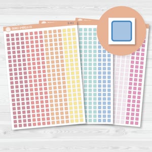 CLEARANCE | Single Individual Checkbox Planner Stickers, Square Check Box Labels, Color Print Planning Stickers (B-461/462/463)