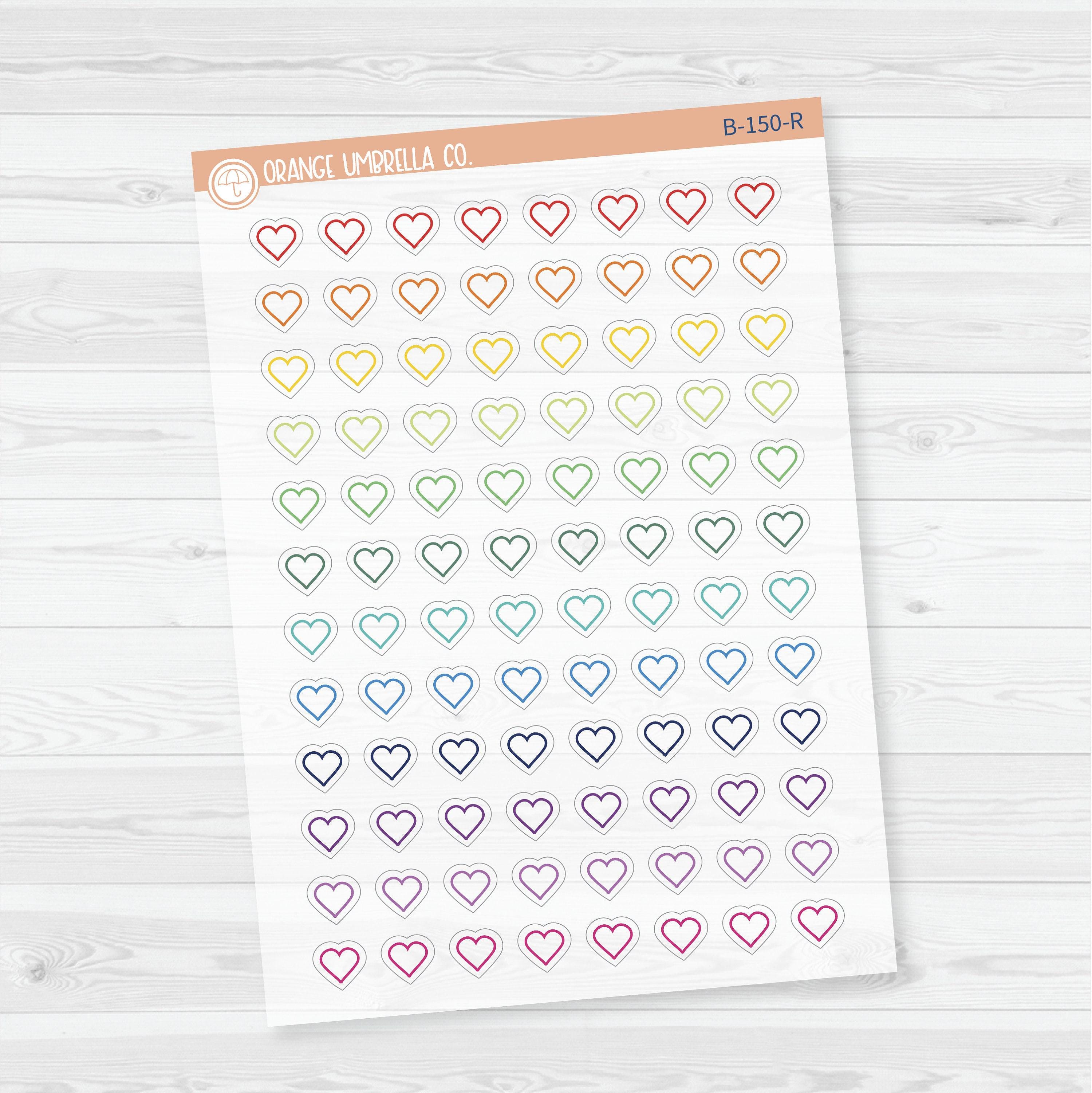 Heart Outline Planner Stickers | Clear Matte | B-150-CM - Etsy