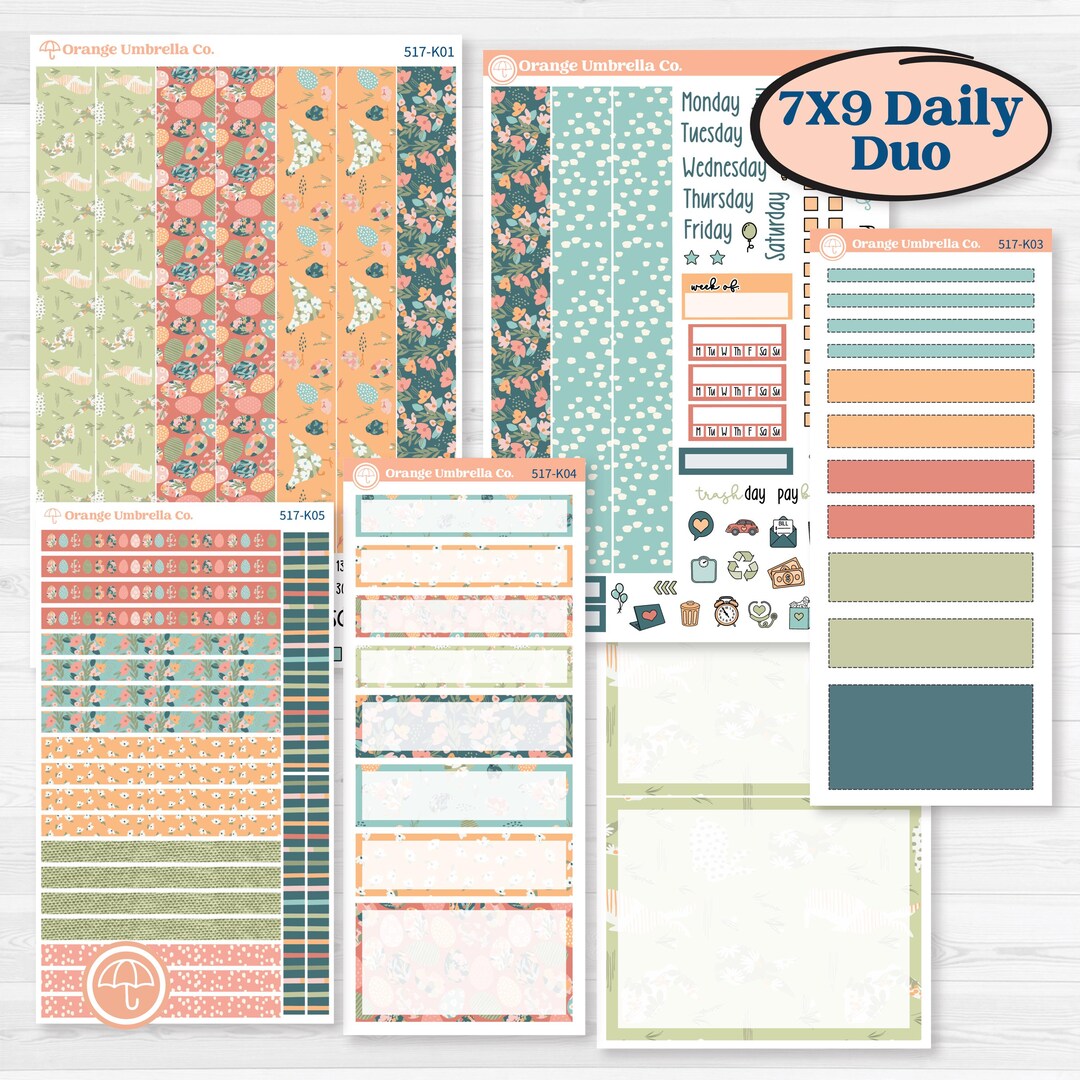 Easter Spring Kit | 7x9 Erin Condren Daily Duo Planner Stickers ...