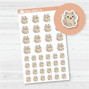 Spazz Cat Hot Flash Sweating Icon Planner Stickers and Labels | I-293