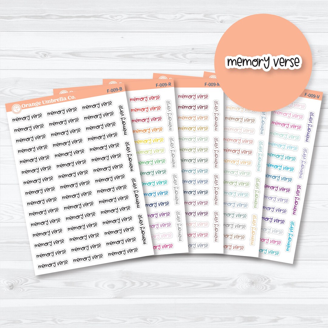 Script Memory Memory Verse Script | Faith Based Planner & Bible Journaling Stickers ...