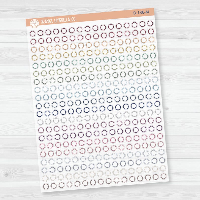 Outline Mini Circle Planner Stickers | Clear Matte | B-136-CM - Etsy