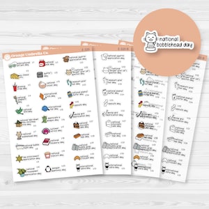January Wacky Holidays Script Planner Stickers | F17 | E-320