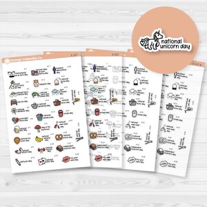 Stickers pour agenda d'avril Mini-Script Wacky Holidays | F17 | E-327