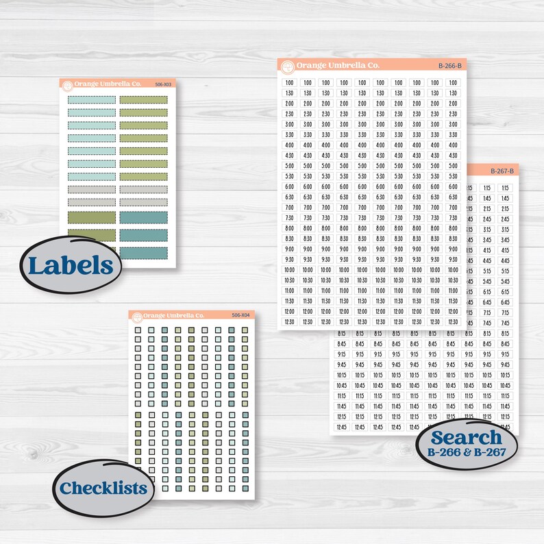 Soft Blue Florals Kit | Laurel Denise Jo Large Planner Kit Stickers ...