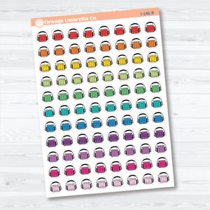 Autocollants pour agenda avec icônes de livres audio | I-146 Rainbow