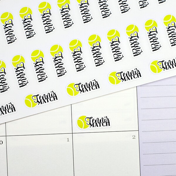 Tennis Match Icon Script Planner Stickers | E-011