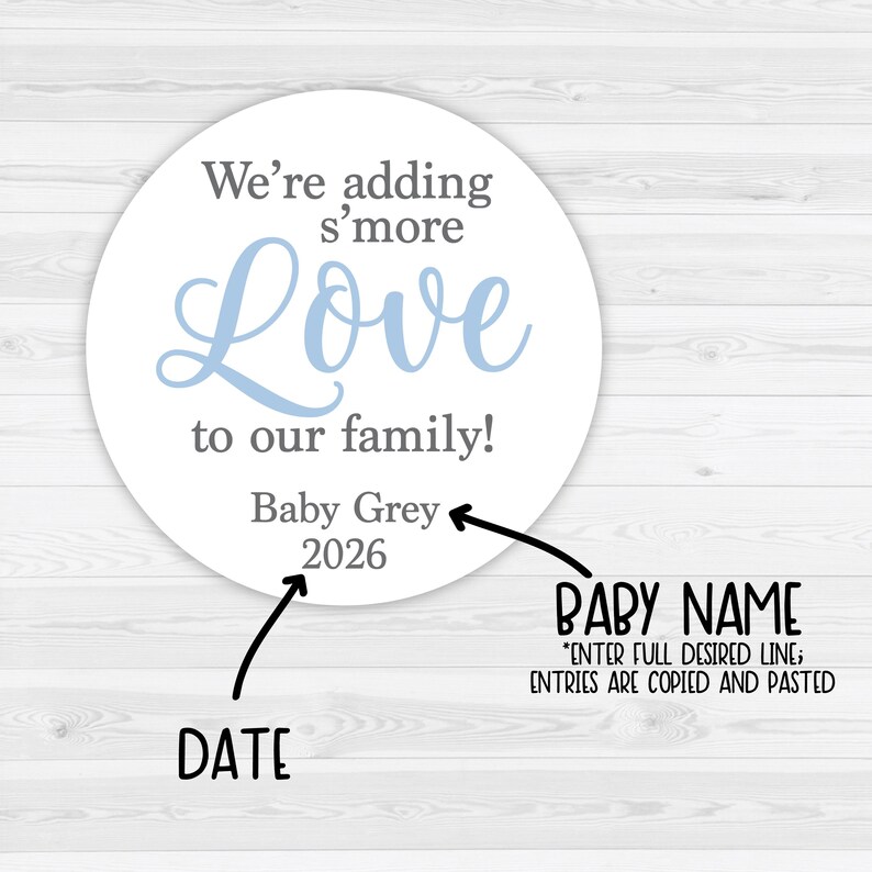 We're Adding S'more Love to Our Family | Baby Shower Sticker | Baby ...