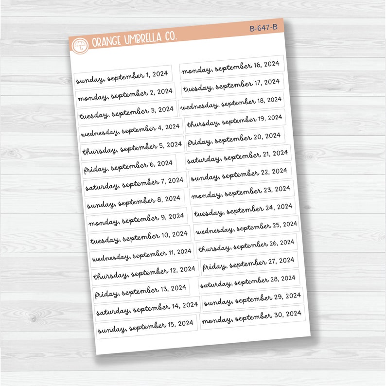 CLEARANCE Dates of the Month Juldec 2024 Planner Stickers F16 B645B