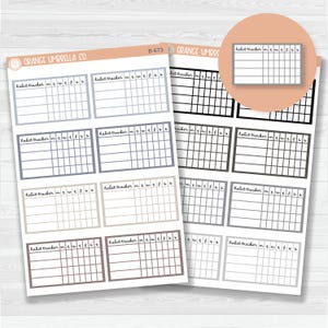 Habit Tracker - 4 Slots Planner Stickers | F16script | Neutrals | B-673/B-674