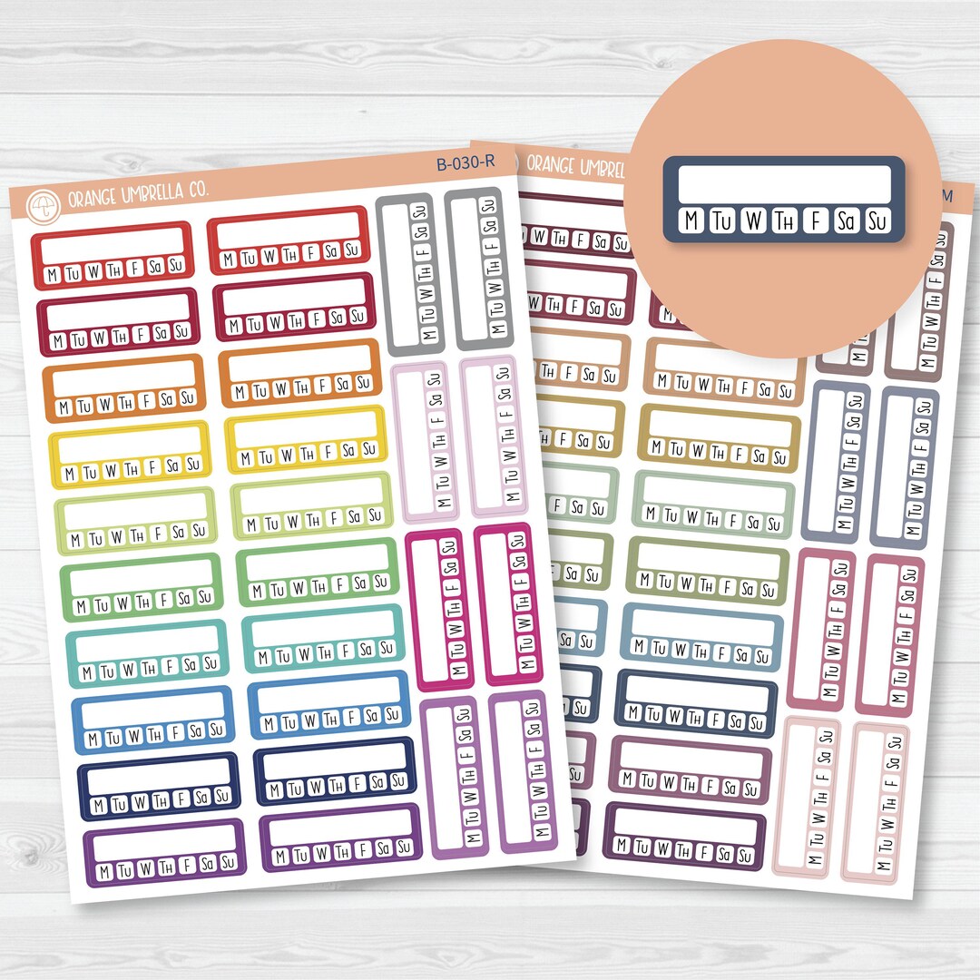Habit Tracker - Single Planner Stickers | B-030 - Etsy