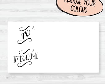 20ct To and From Gift Tag Stickers |  Package Stickers | Gift Wrapping Stickers | 303-WH