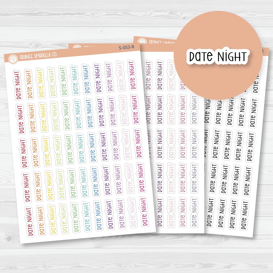 Date Night Script Planner Stickers | F3 | S-053 - Etsy