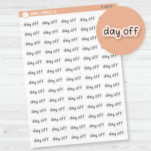 Day Off Julie's Plans Script Planner Stickers and Labels | JF Clear Matte | S-460-BCM