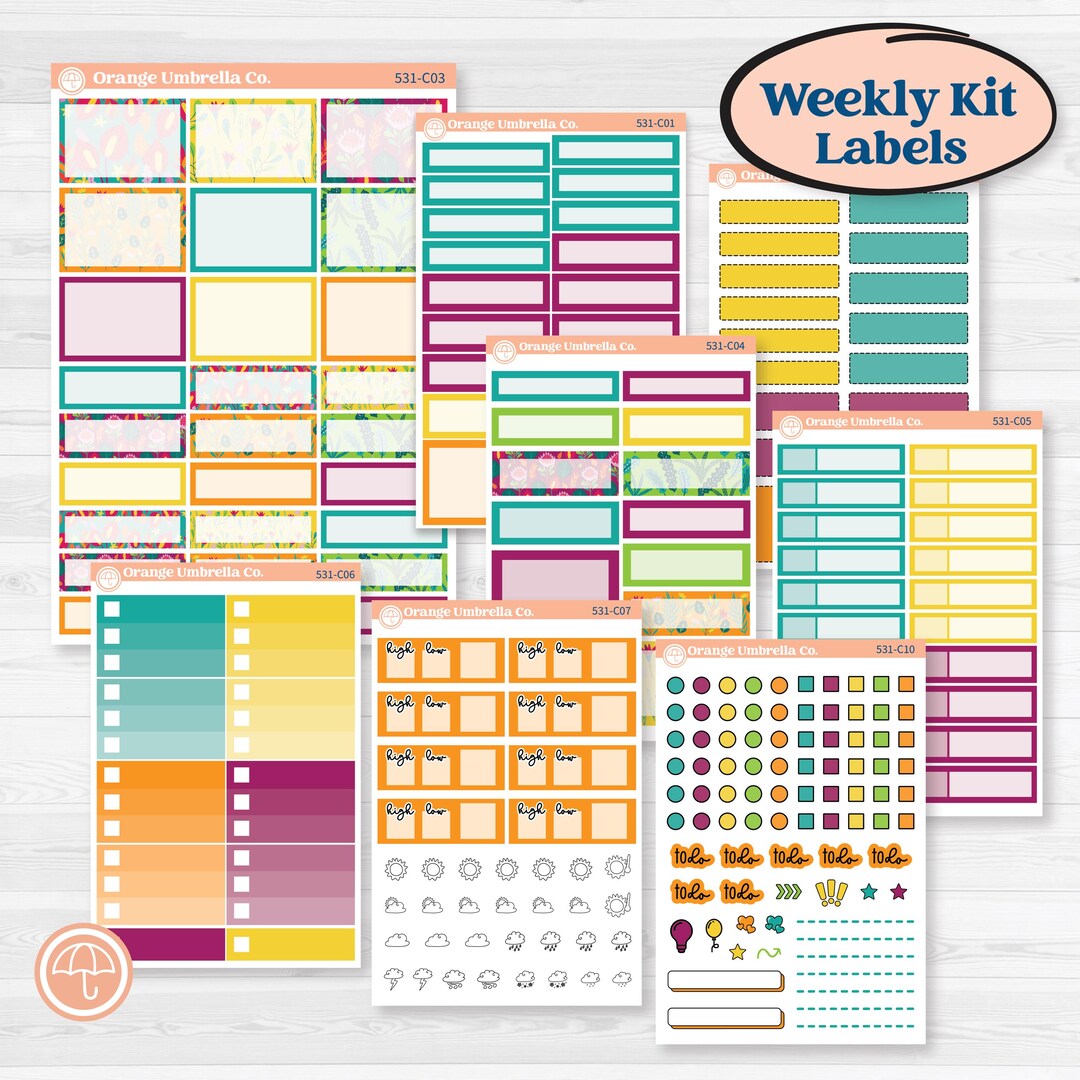 Tropical Island Jungle | Weekly Add-on Labels Planner Kit Stickers ...