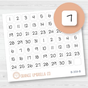 Date Dot Cover Jen Plans Script Planner Stickers | FJP Square | B-359-B