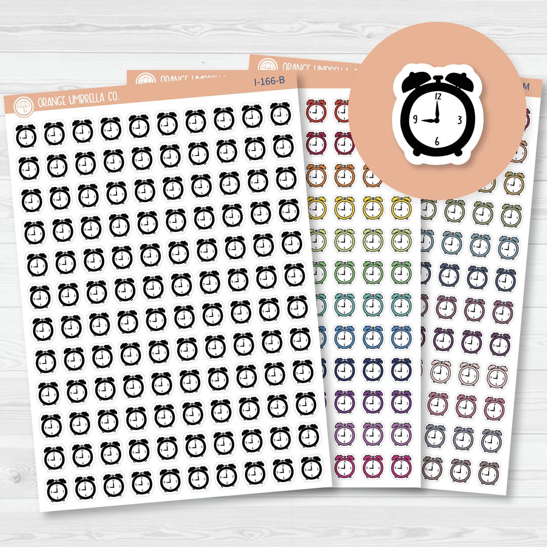 Alarm Clock Icon Planner Stickers | I-166 - Etsy