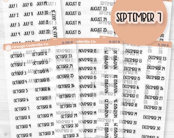 Dates of the Month Planner Stickers and Labels | F8 Clear Matte | B-393-398-BCM