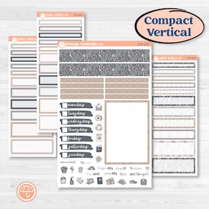 Neutral Botanical & Floral Kit | A5 Compact Vertical Planner Kit Stickers for Erin Condren | Unbiased | KIT-375-G