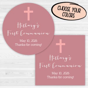 Baptism Favor Stickers | First Communion Favor Stickers | Christening Favor Stickers | 267-SS