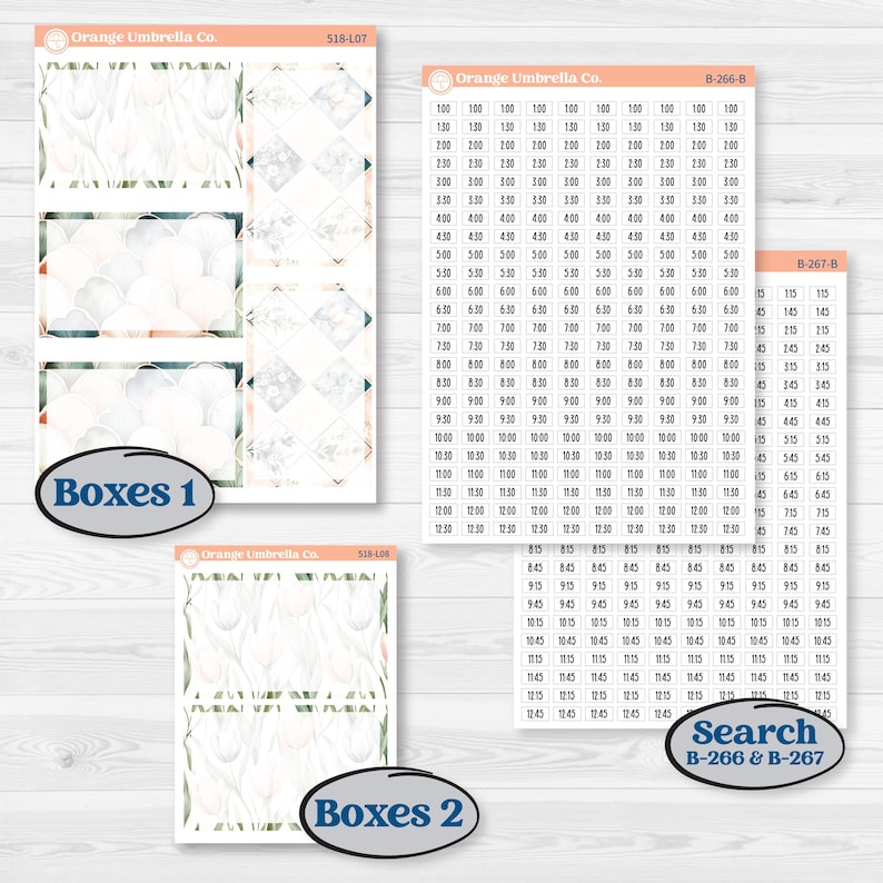 Spring Floral Kit | 7x9 Plum Daily Planner Kit Stickers | Garden Oasis ...