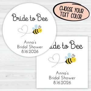 Bride to Bee Bridal Shower Favor Labels | Honey Jar Favor Stickers | Bee Favors | 186-WH