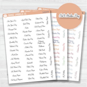 US Holiday Script Planner Stickers | F4 | S-015