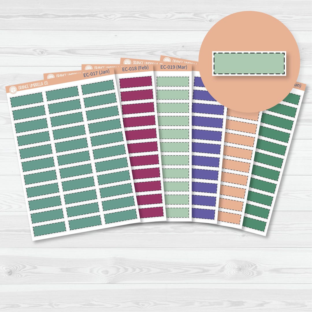 CLEARANCE | Stitched Quarter Box Label Planner Stickers | Erin Condren ...