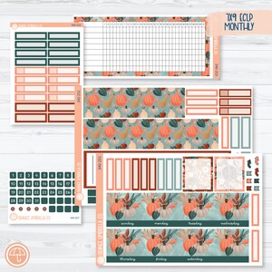 CLEARANCE | Fall Autumn Stickers 7x9 ECLP Monthly & Dashboard Planner Kit Stickers | Fall Farmer&#39;s Market | 340-251