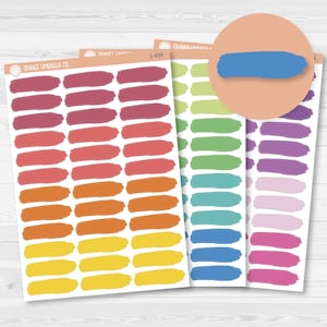 Brush Stroke Label Planner Stickers | Brights | L-459-L-460-L-461