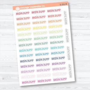 Brain Dump Planner Script Stickers | Planner Script Stickers | S-251 Rainbow