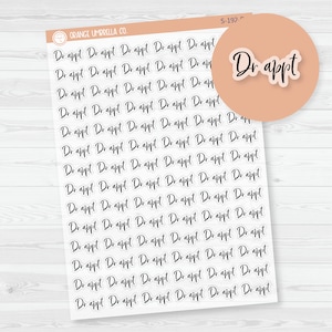 Dr Appt Script Planner Stickers | F2 Clear Matte | S-192-BCM
