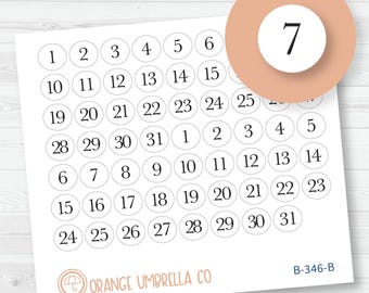 Pegatinas blancas para agenda con puntos de fecha / B-346-B