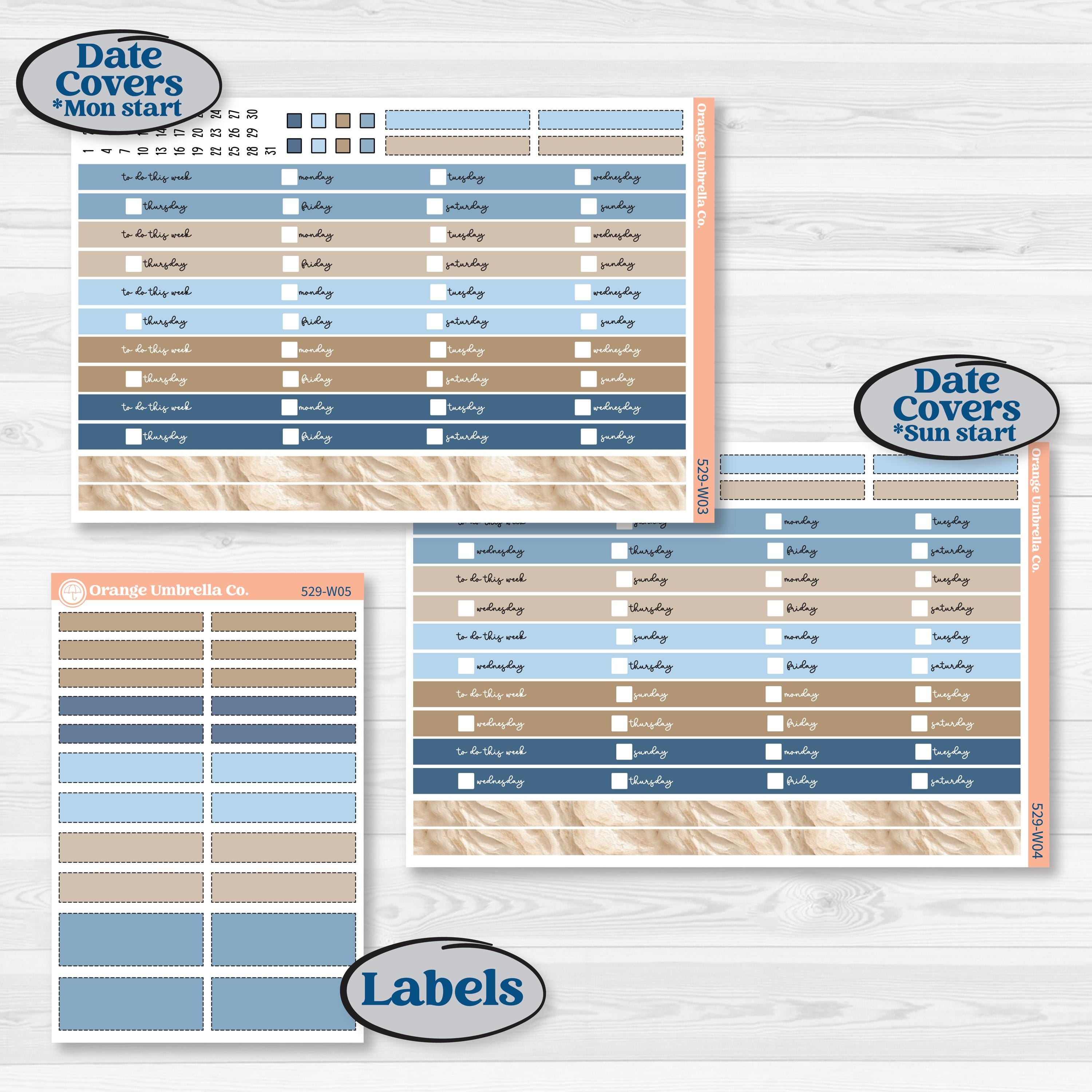 Seaside Floral | Laurel Denise Scout Large Planner Kit Stickers | on ...