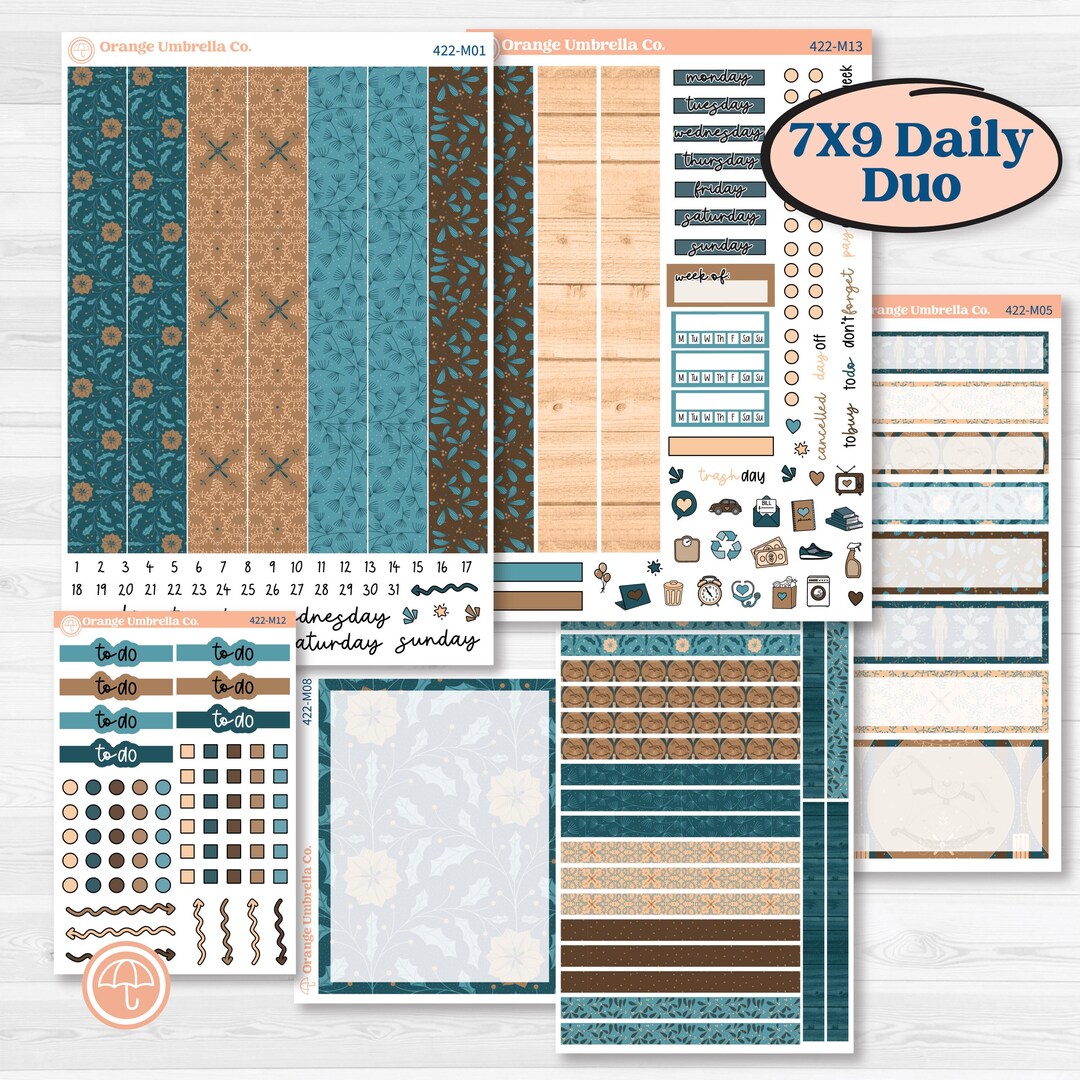 Whimsical Winter Kit | 7x9 Erin Condren Daily Duo Planner Kit Stickers ...