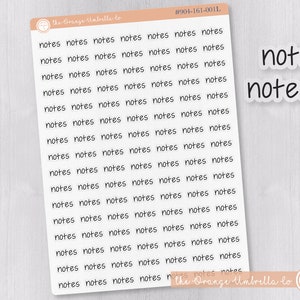 Black Print on Clear Transparent Planning Stickers Script Notes Labels Notes Planner Stickers S-537-BC F4
