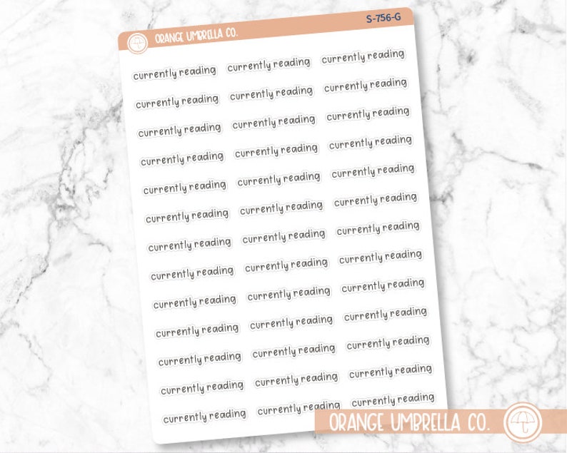 Currently Reading Julie's Plans Script Planner Stickers Etsy