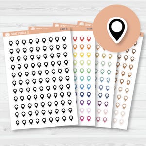 Location Marker Stickers | Location Pin Planner Icons | I-409