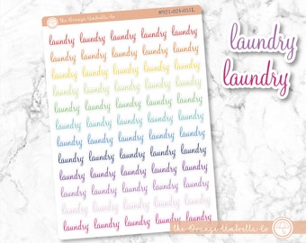 CLEARANCE | Laundry Script Planner Stickers and Labels | F4 | S-091-R / 921-024-051L-WH