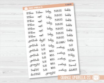 Plum Daily Header Scripts Planner Stickers | FC12 | S-180-B