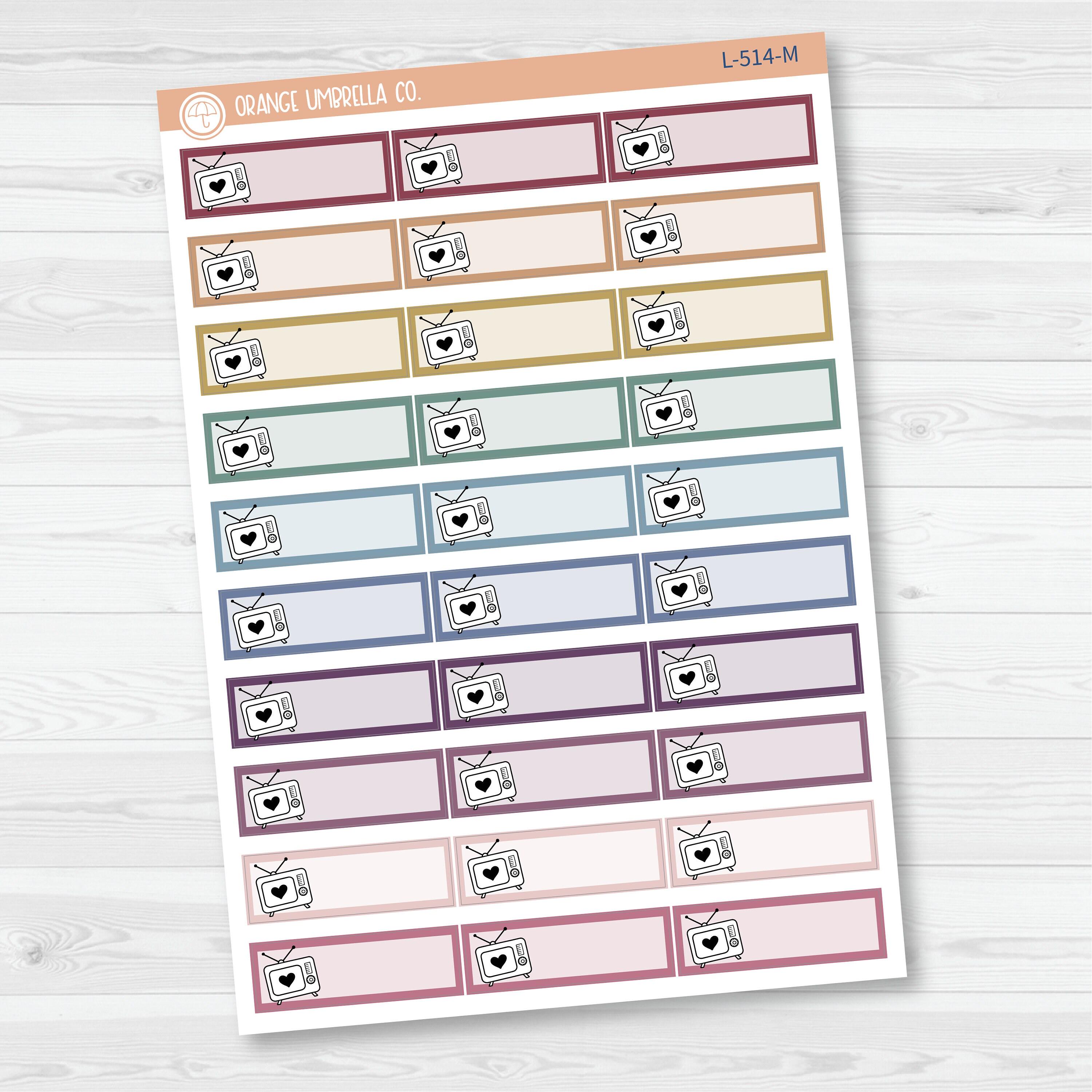 Tv Color Label Hand Doodled TV Color Label Planner Stickers | Solid Color Labels | L ...